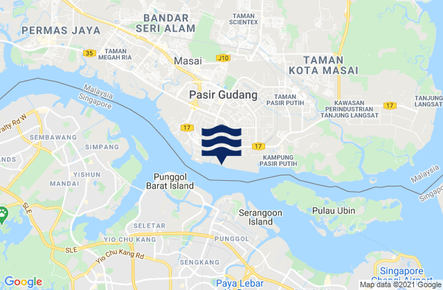 Pasir Gudanga Johor Port, Malaysiaの潮見表地図