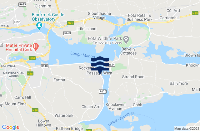 Passage West, Irelandの潮見表地図