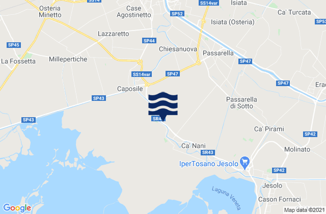 Passarella, Italyの潮見表地図