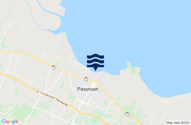 Pasuruan, Indonesiaの潮見表地図