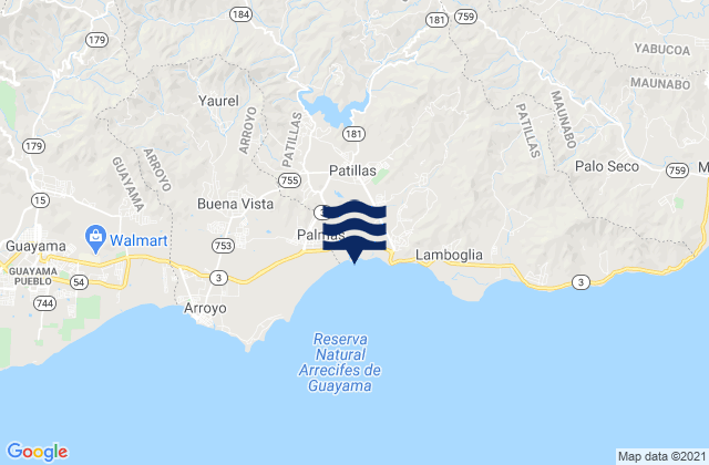 Patillas Barrio-Pueblo, Puerto Ricoの潮見表地図