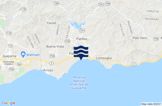 Patillas Municipio, Puerto Ricoの潮見表地図