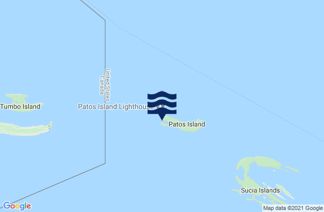 Patos Island Wharf, United Statesの潮見表地図