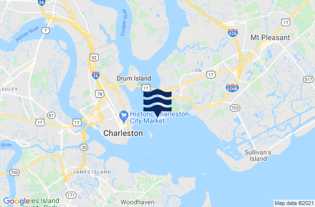 Patriots Point, United Statesの潮見表地図
