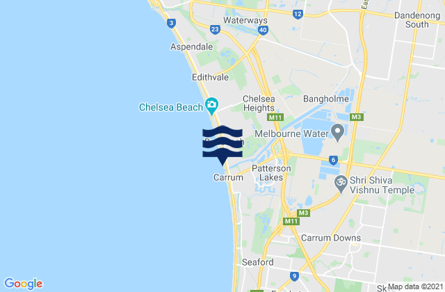 Patterson Lakes, Australiaの潮見表地図