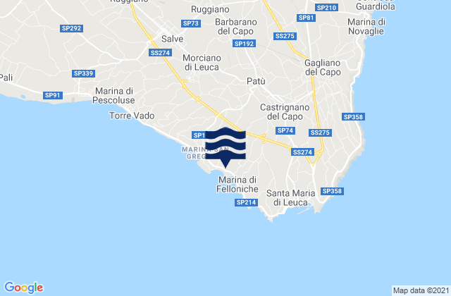Patù, Italyの潮見表地図