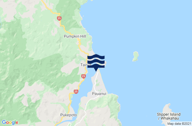 Pauanui Beach, New Zealandの潮見表地図