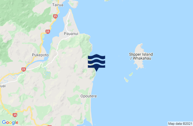Pauanui, New Zealandの潮見表地図