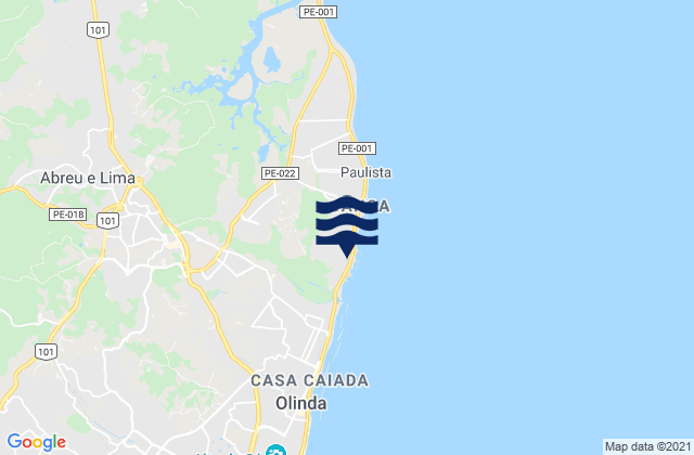 Paulista, Brazilの潮見表地図