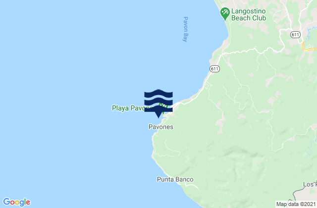 Pavones, Costa Ricaの潮見表地図