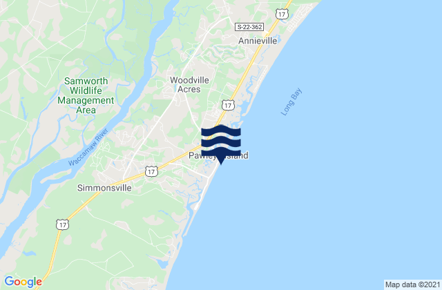 Pawleys Island, United Statesの潮見表地図