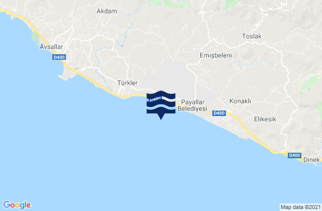 Payallar, Turkeyの潮見表地図