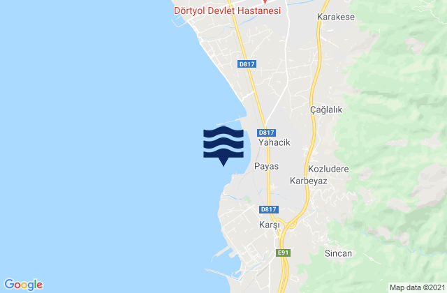 Payas, Turkeyの潮見表地図