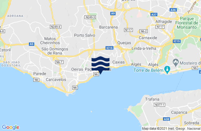 Paço de Arcos, Portugalの潮見表地図