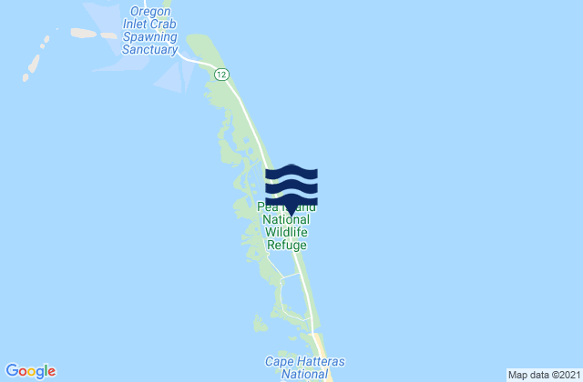 Pea Island, United Statesの潮見表地図
