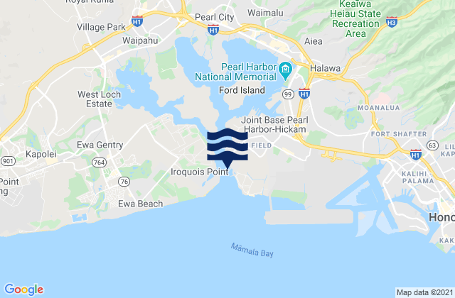 Pearl Harbor Entrance (Bishop Point), United Statesの潮見表地図
