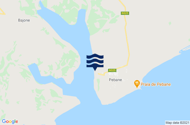Pebane District, Mozambiqueの潮見表地図