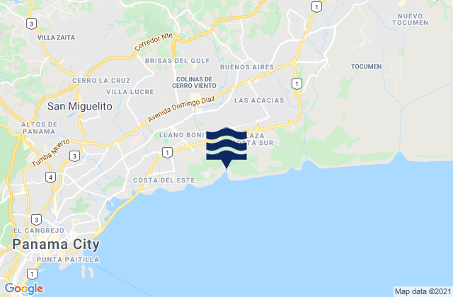 Pedregal, Panamaの潮見表地図