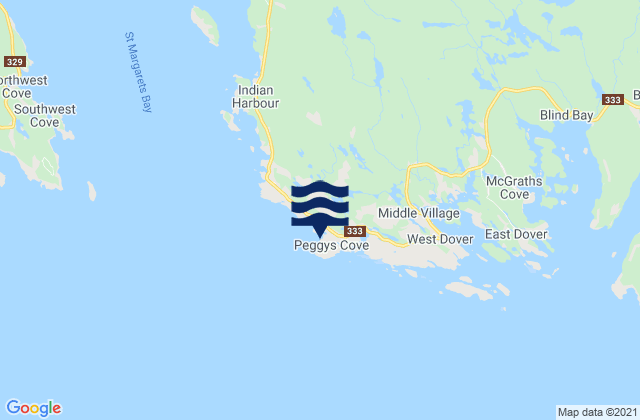 Peggys Cove Lighthouse, Canadaの潮見表地図