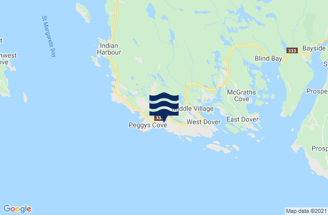Peggys Cove Soi, Canadaの潮見表地図