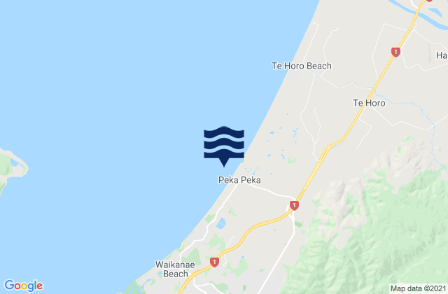 Peka Peka Beach, New Zealandの潮見表地図