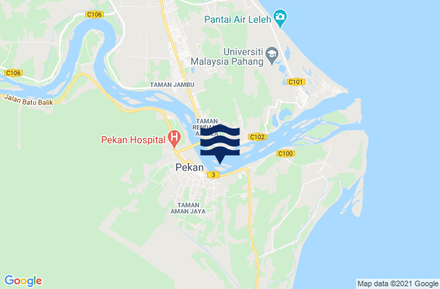 Pekan, Malaysiaの潮見表地図