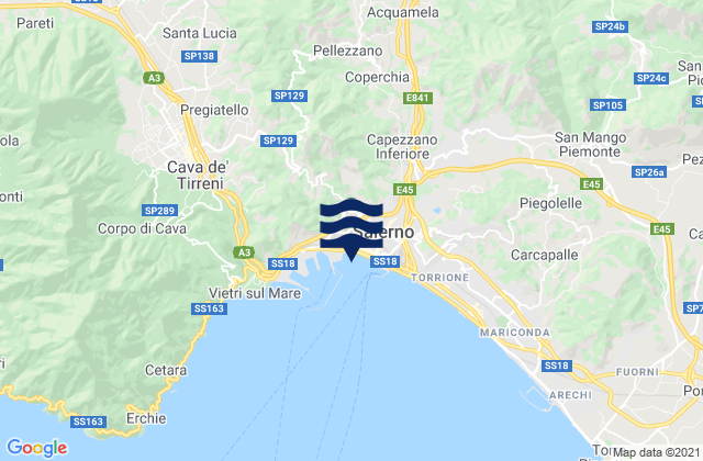 Pellezzano, Italyの潮見表地図