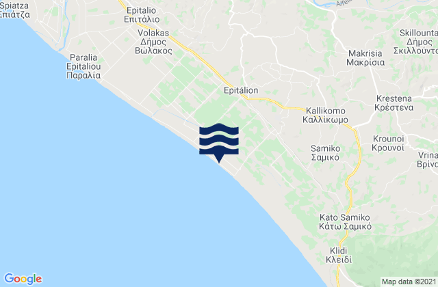 Pelópi, Greeceの潮見表地図