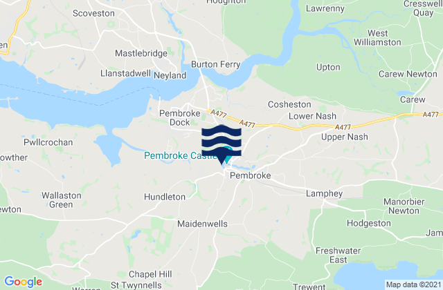 Pembroke, United Kingdomの潮見表地図