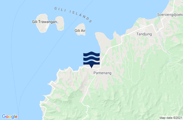 Pemenang, Indonesiaの潮見表地図