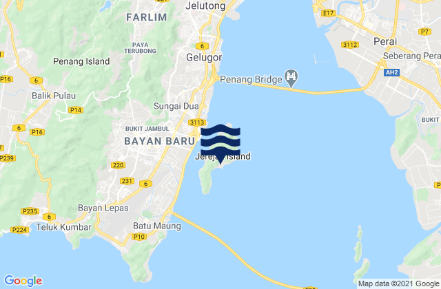 Penang Shipyard, Malaysiaの潮見表地図