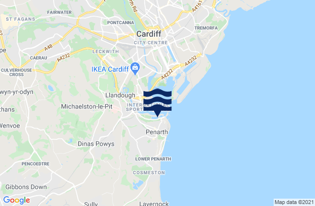 Penarth, United Kingdomの潮見表地図