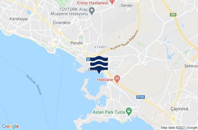Pendik, Turkeyの潮見表地図