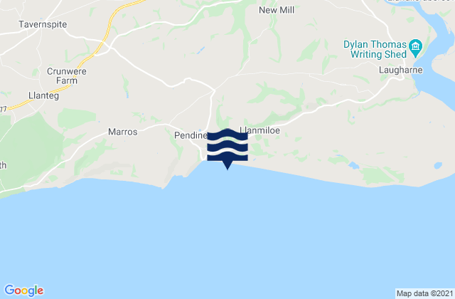 Pendine Sands Beach, United Kingdomの潮見表地図
