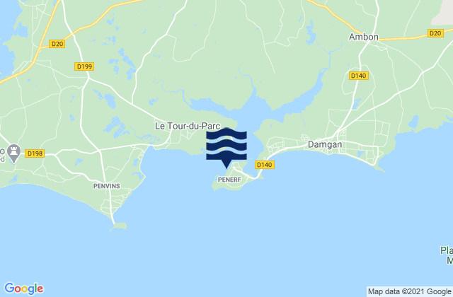 Penerf, Franceの潮見表地図