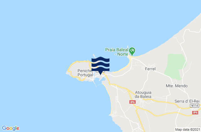 Peniche, Portugalの潮見表地図