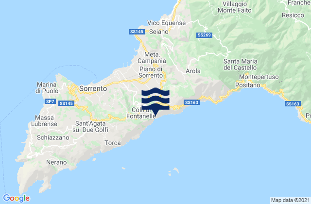 Penisola Sorrentina, Italyの潮見表地図