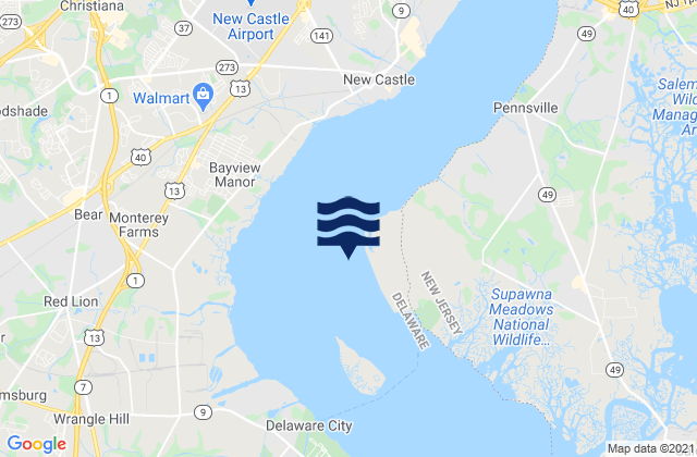 Penns Neck 0.3 mile west of, United Statesの潮見表地図