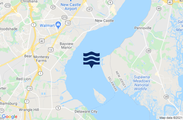 Penns Neck 0.6 mile west of, United Statesの潮見表地図