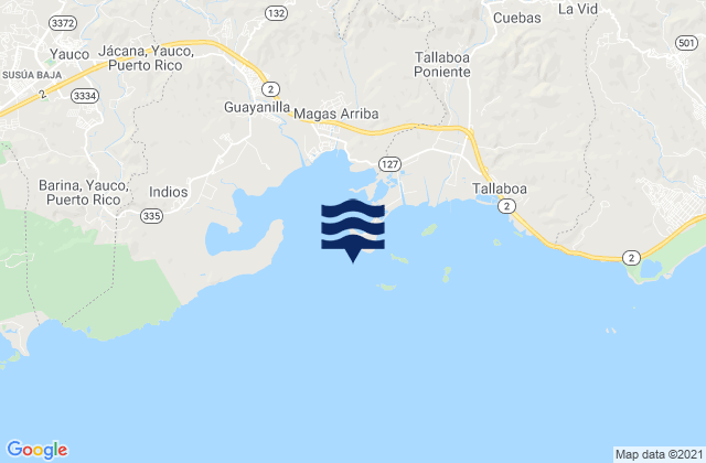 Penuelas (Punta Guayanilla), Puerto Ricoの潮見表地図