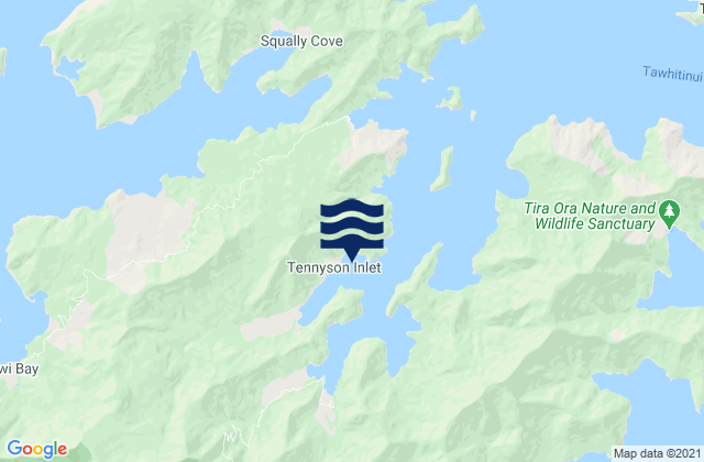 Penzance Bay, New Zealandの潮見表地図