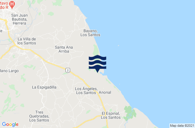 Península de Azuero, Panamaの潮見表地図