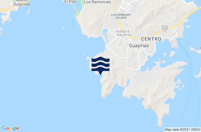 Península de Guaymas, Mexicoの潮見表地図