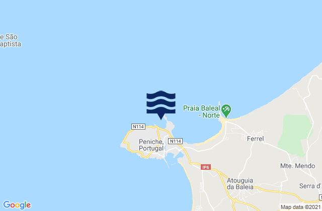 Península de Peniche, Portugalの潮見表地図
