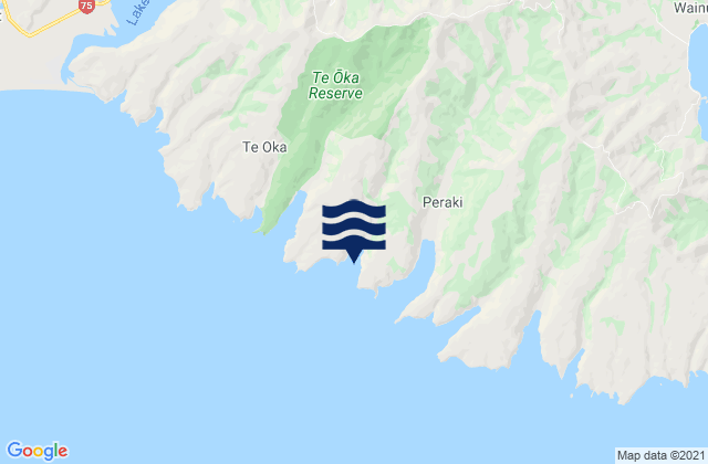 Peraki Bay, New Zealandの潮見表地図