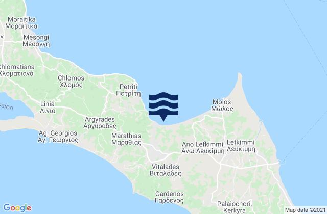 Perivóli, Greeceの潮見表地図