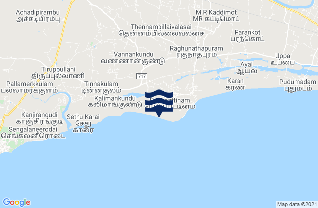 Periyapattinam, Indiaの潮見表地図