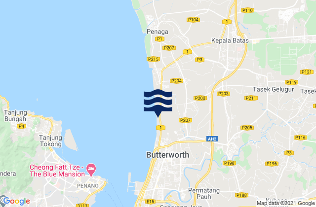 Permatang Kuching, Malaysiaの潮見表地図