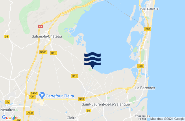 Perpignan, Franceの潮見表地図