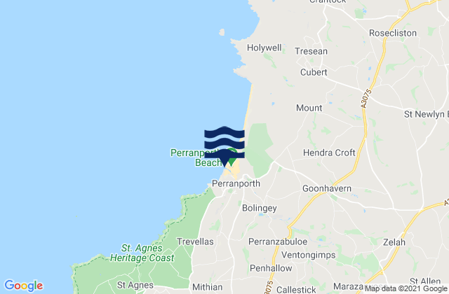 Perranporth (Droskyn), United Kingdomの潮見表地図